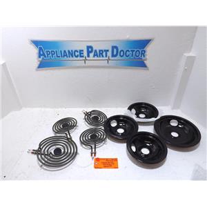 Kenmore Range 5304430149 5304430150 MP22YA Drip Pan & Burner Element Set New