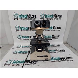 Olympus Microscope BH-2 w/ Binocular Head & 4x, 10x, 40x, 100x Objective