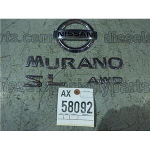 2005 2006 NISSAN MURANO AWD 3.5 6CYL SUV OEM EXTERIOR BODY EMBLEMS SET