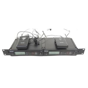 Dual Shure SLX4 Receiver & SLX1 Wireless Lavalier Microphone Systems