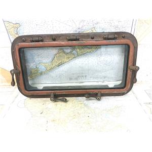 Boaters' Resale Shop of TX 2501 0254.67 BRONZE 11.5" x 21.5" PORTLIGHT with TRIM