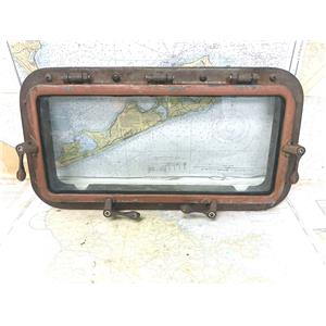 Boaters' Resale Shop of TX 2501 0254.71 BRONZE 11.5" x 21.5" PORTLIGHT with TRIM