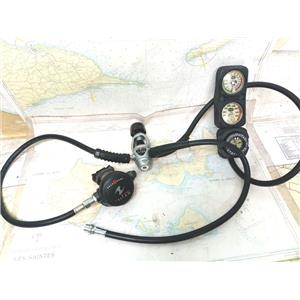 Boaters' Resale Shop of TX 2502 2724.12 AQUA-LUNG TITAN SCUBA REGULATOR & GAUGES