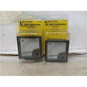 Boaters' Resale Shop of TX 2503 0557.21 BLUE SEA AC/DC DIN METERS 1055 & 1056