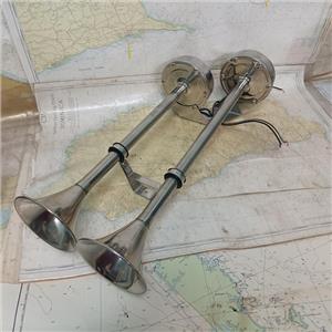 Boaters' Resale Shop of TX 2502 2747.04 MARINCO 12V DUAL TRUMPET HORNS 10029XLP