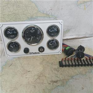 Boaters' Resale Shop of TX 2503 2122.01 PERKINS ENGINE 5 INSTRUMENT PANEL & KEYS