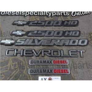 2001 2002 CHEVROLET SLT 2500HD 6.6 LB7 DURAMAX DIESEL OEM EMBLEMS (6) SET