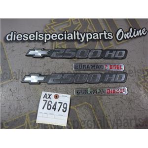 2001 - 2002 CHEVROLET 2500HD 6.6 DIESEL AUTO 4X4 EMBLEMS SET (4) 2500 , DURAMAX