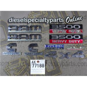 2008 2009 DODGE RAM 3500 6.7 DIESEL CUMMINS AUTO 4X4 OEM EMBLEMS (SET)