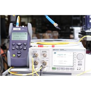 Keysight 8163B Lightwave Multimeter with 81634B Power Sensor & 81570A Attenuator