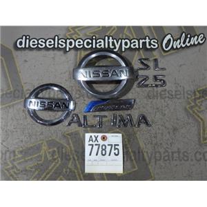2010 2011 NISSAN ALTIMA SL 2.5 4CLY AUTO SEDAN OEM EXTERIOR EMBLEMS (SET)