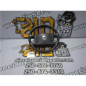 2007 2008 VOLKSWAGEN TOUAREG 3.6L V6 AUTO AWD STEERING WHEEL 8/10 BLACK LEATHER