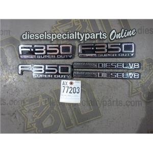 2002 2003 FORD F350 LARIAT CREWCAB 7.3 DIESEL AUTO 4X4 EMBLEMS ( SET OF 5 ) OEM