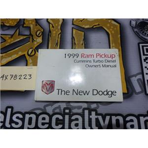 1999 DODGE 2500 SLT 5.9 24V DIESEL NV5600 4X4 OEM OWNERS MANUAL