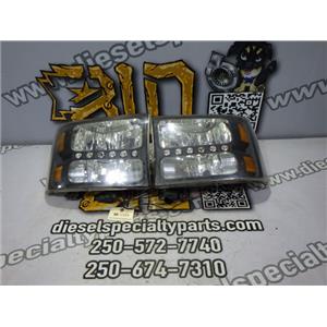 2003 2004 FORD F350 F250 XLT 6.0 DIESEL ZF6 4X4 AFTERMARKET BLACK HEADLIGHTS LED