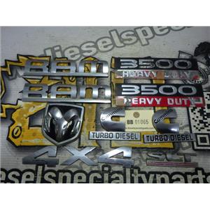 2008 2009 DODGE 3500 6.7 DIESEL AUTO 4X4 OEM EMBLEMS (SET) CUMMINS DIESEL