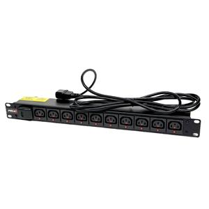 PDUEX KWB-IEC10HC13CLICK Basic Rack PDU 1U 10A 230V 2.9kw 10xIEC-C13 Lock Socket