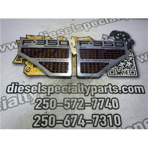 2008 2009 FORD F350 F250 XLT 6.4 DIESEL AUTO 4X4 FENDER EMBLEMS SET ( 2 ) OEM