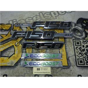 2013 2014 FORD F150 XLT ECO BOOST EXTERIOR OEM EMBLEMS BADGES (SET) OF FIVE