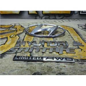 2010 2011 SANTA FE SE 3.5 V6 AUTO SUV AWD OEM CHROME EMBLEMS BADGES SET