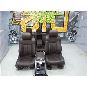 2011 2012  FORD F150 CREWCAB OEM PLATINUM BROWN LEATHER SEATS W/ CONSOLE