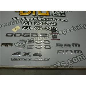 2004 2005 DODGE RAM 3500 SLT 5.9 DIESEL AUTO 4X4 OEM EMBLEMS (SET) BADGES