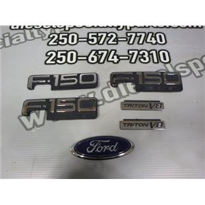 2002 2003 FORD F150 XLT 5.4 AUTO 4X4 4WD EMBLEMS SET BADGE (6) SET OEM