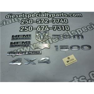 2007 2008 DODGE 1500 LARAMIE MEGACAB 5.7 HEMI AUTO 4X4 OEM EMBLEMS BADGES (SET)