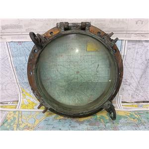 Boaters' Resale Shop of TX 2608 0803.02 BRONZE 19" ROUND OPENING PORTLIGHT