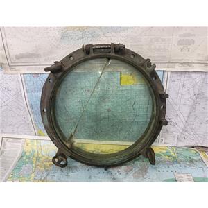 Boaters' Resale Shop of TX 2608 1501.02 BRONZE 20" OPENING PORTHOLE with DAMAGE