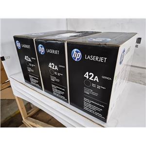 Lot of Three New Genuine HP 42a Q5942A Black Toner Cartridges for LJ 4250 ,4350