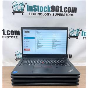 LOT 4 Lenovo ThinkPad T14 Gen 2 1080p Intel i5-1135G7 2.40GHz 16gb RAM 256gb SSD