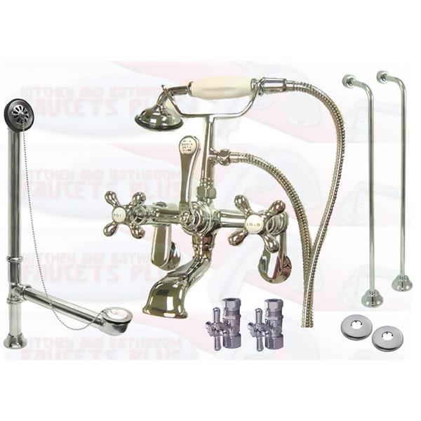 Kingston Brass Cc58t1 Polished Chrome Clawfoot Tub Faucet Kit