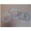 **Set of 3**  Pyrex Spacers (1) 6" x 1 1/2"; (1) 4" x 2 1/2"; (1) 4" x 2"