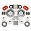 70-73 Mustang Manual 4 Wheel Wilwood Disc Brake Kit 11" Drilled Red Caliper