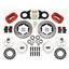 70-73 Mustang Manual 4 Wheel Wilwood Disc Brake Kit 11" Drilled Red Caliper