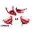UMI Performance 403233-R GM A-Body Tubular Upper & Lower Front A-Arm Kit Delrin Bushing - Red