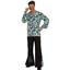 Disco Hippie 70's Blue Swirl Collared Shirt and Bell Bottom Pants Costume