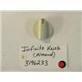 WHIRLPOOL STOVE 3196233  Knob, Infinite almond  used part