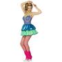 80's Disco Chick Party Ra Ra Dress Adult Costume Size Large