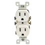 Leviton 5320-SW Residential Grade Outlet WHITE 15A 125V NEMA 5-15R Self Ground