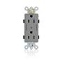 Leviton 16252-2PG Commercial Grade Outlet GRAY 20A 125V NEMA 5-20R Self Ground