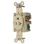 Hubbell HBL5361I Heavy Duty Standard Single Receptacle Ivory