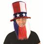Patriotic Red, White and Blue Uncle Sam Top Hat and Beard