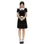 Gothic Girl Black Dress Wednesday Adams Adult Costume  M/L 10-14