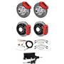 70-73 Mustang Manual 4 Wheel Wilwood Disc Brake Kit 11" Drilled Red Caliper
