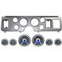 79-86 Mustang Silver Dash Carrier Panel w/ Dakota Digital VHX Universal 6 Gauge