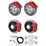 65-69 Mustang Wilwood 4 Wheel Disc Brake Kit 11" Drilled Red Caliper