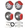 64-72 Chevelle Wilwood 4 Wheel Disc Brake Kit 11" Rotors Red Caliper