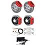 Wilwood 65-69 Mustang Manual 4 Wheel Disc Brake Kit 11" Drill Rotor Red Caliper